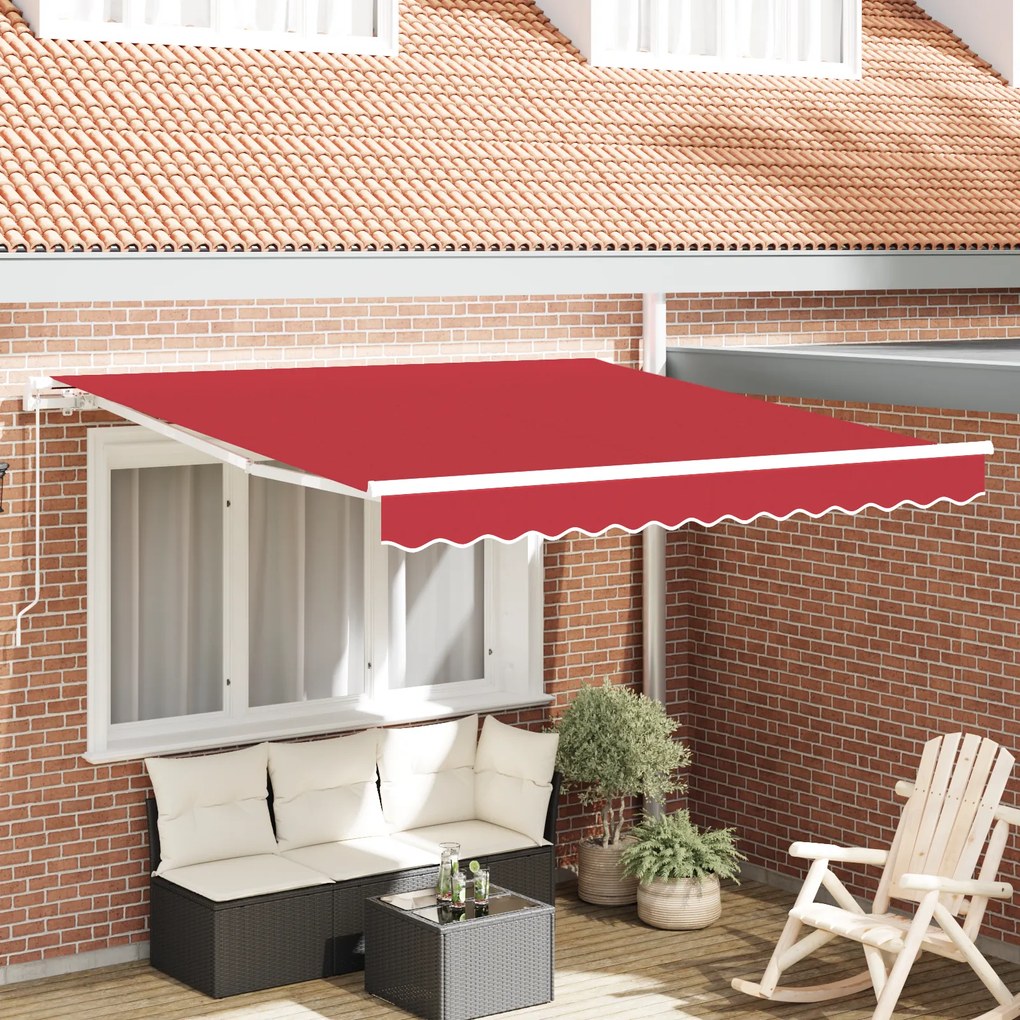 Toldo Retrátil Manual Vermelho 300x250 cm
