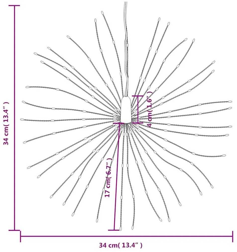 Iluminações estrelares Natal 140 LEDs 4 pcs 17 cm branco quente