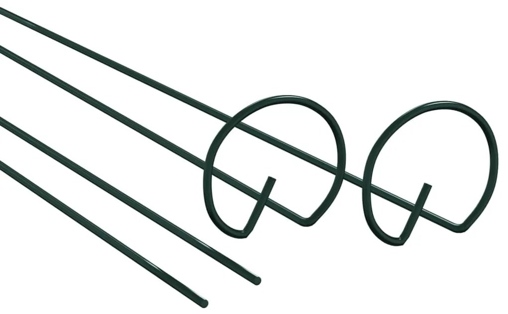 Estaca para plantas de jardim 20 pcs 61 cm aço verde-escuro