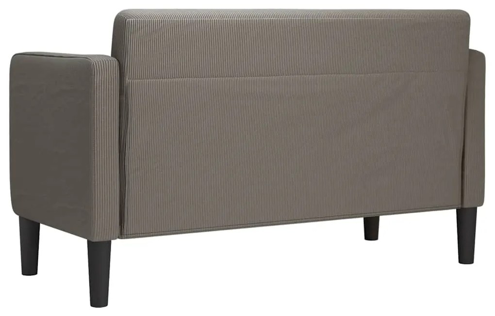 Sofá-luvas 109 cm tecido corduroy cinzento-claro