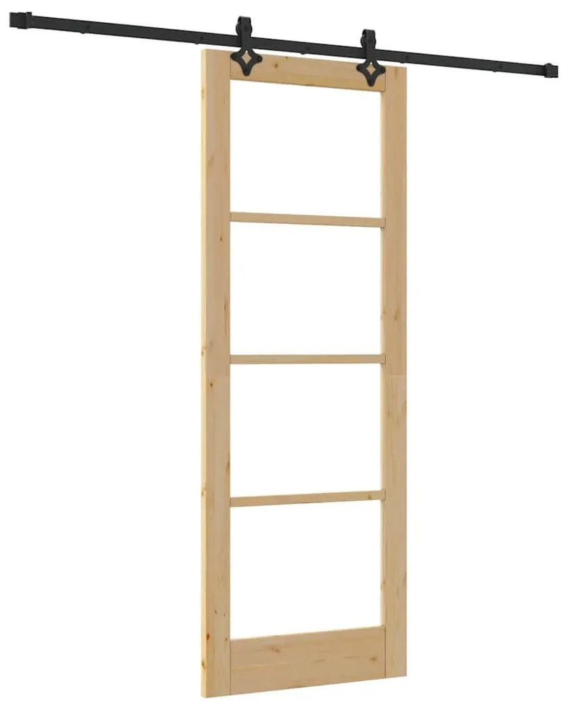 Conjunto de Porta Deslizante vidaXL com Kit de Hardware 78x211 cm Made
