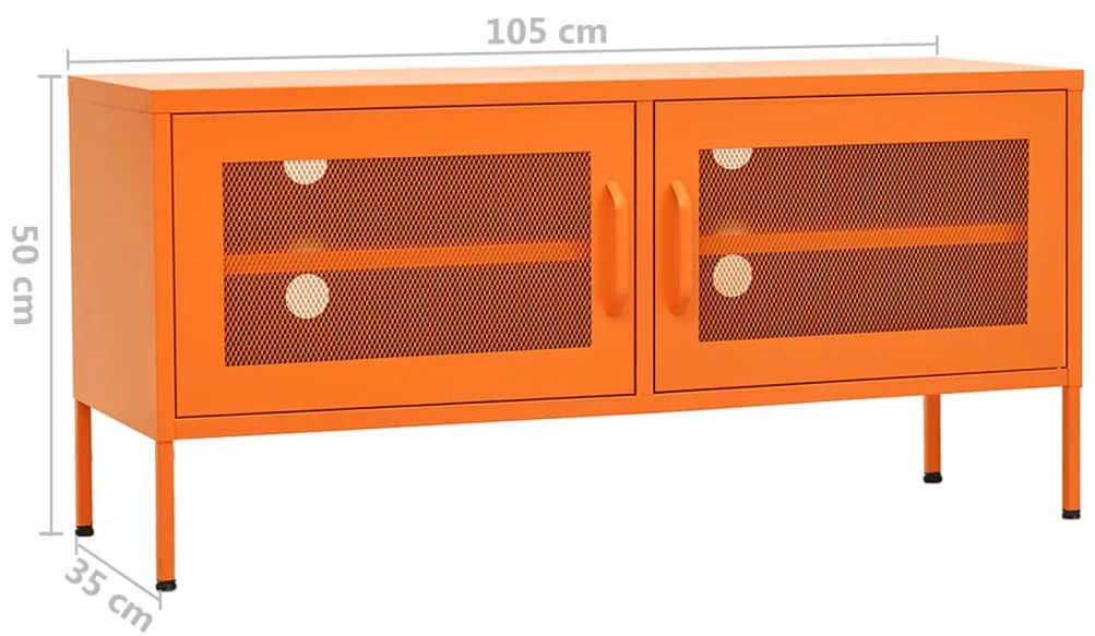 Móvel de TV aço 105x35x50 cm laranja