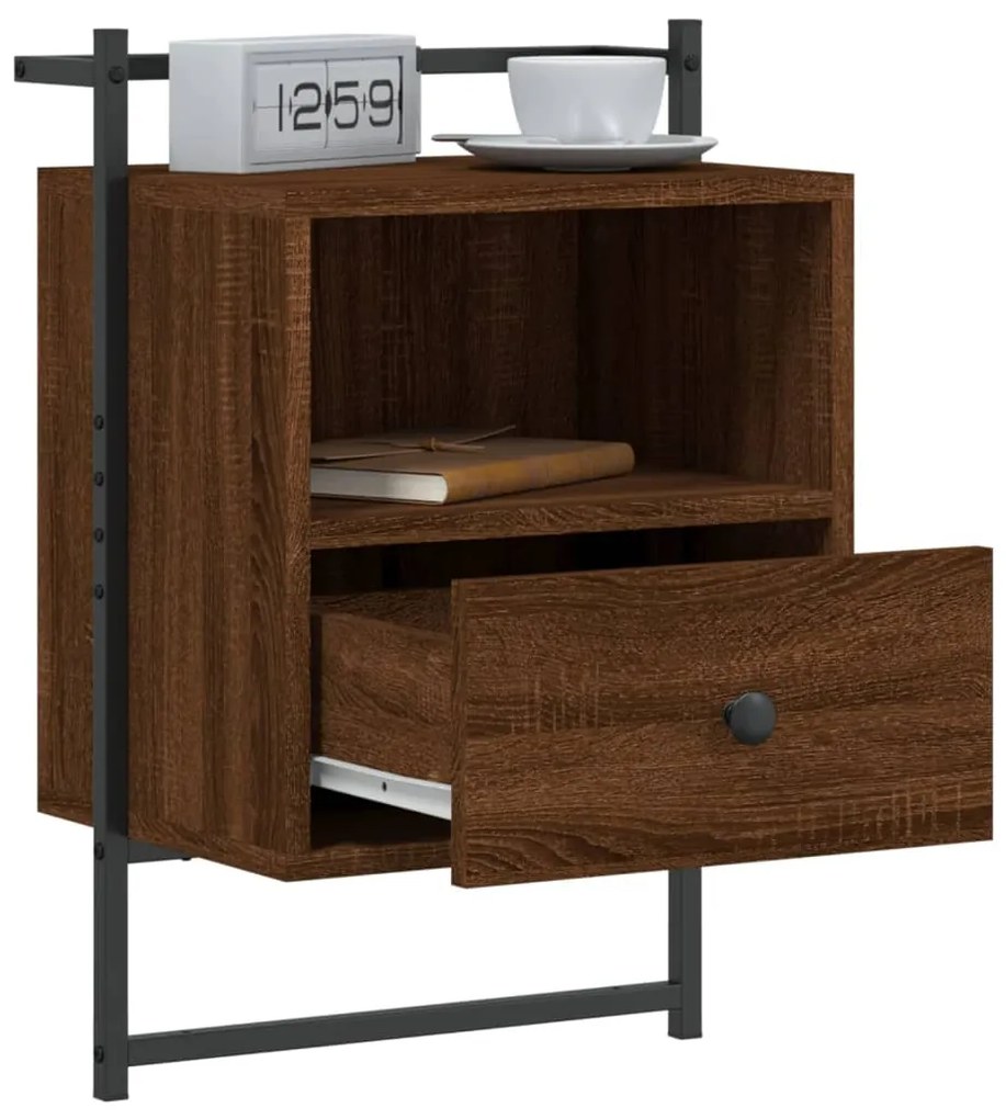 Mesas cabeceira 2 pcs 40x30x61 deriv. madeira carvalho castanho