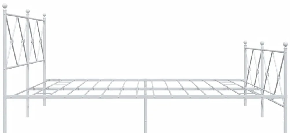 Estrutura de cama com cabeceira e pés 193x203 cm metal branco