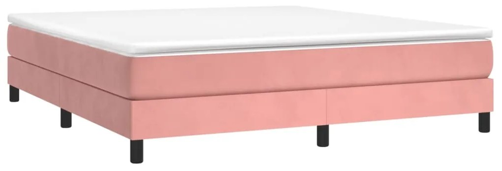 Estrutura de cama 160x200 cm veludo rosa