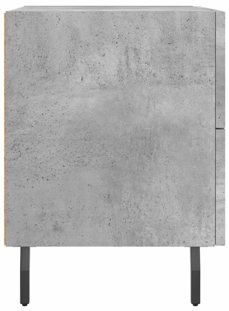 Mesas de cabeceira 2pcs derivados de madeira cinza cimento