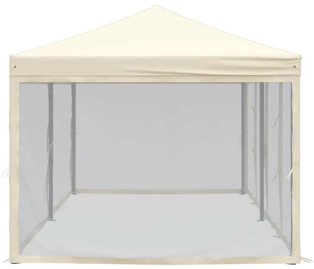 Tenda para festas dobrável com paredes laterais 3x6 m creme