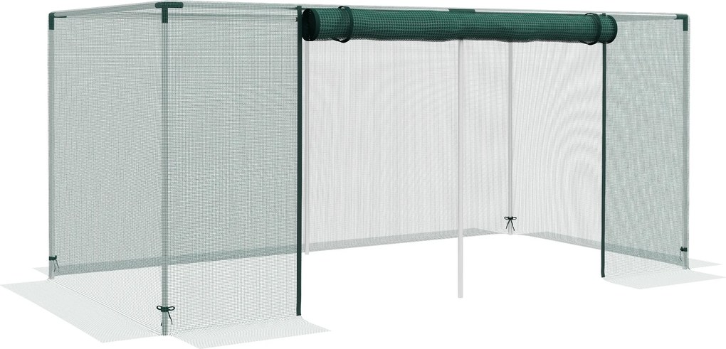 Outsunny Estufa de jardim gaiola de cultivo para plantas de jardim porta com zíper tubos em aço galvanizado 240 x 120 x 110 cm verde | Aosom Portugal
