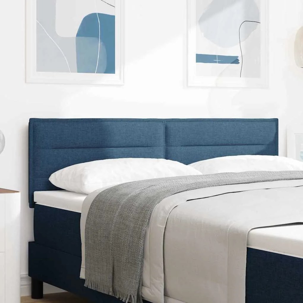 vidaXL Cabeceira com cabeceira Azul 160 cm Couro Sintético