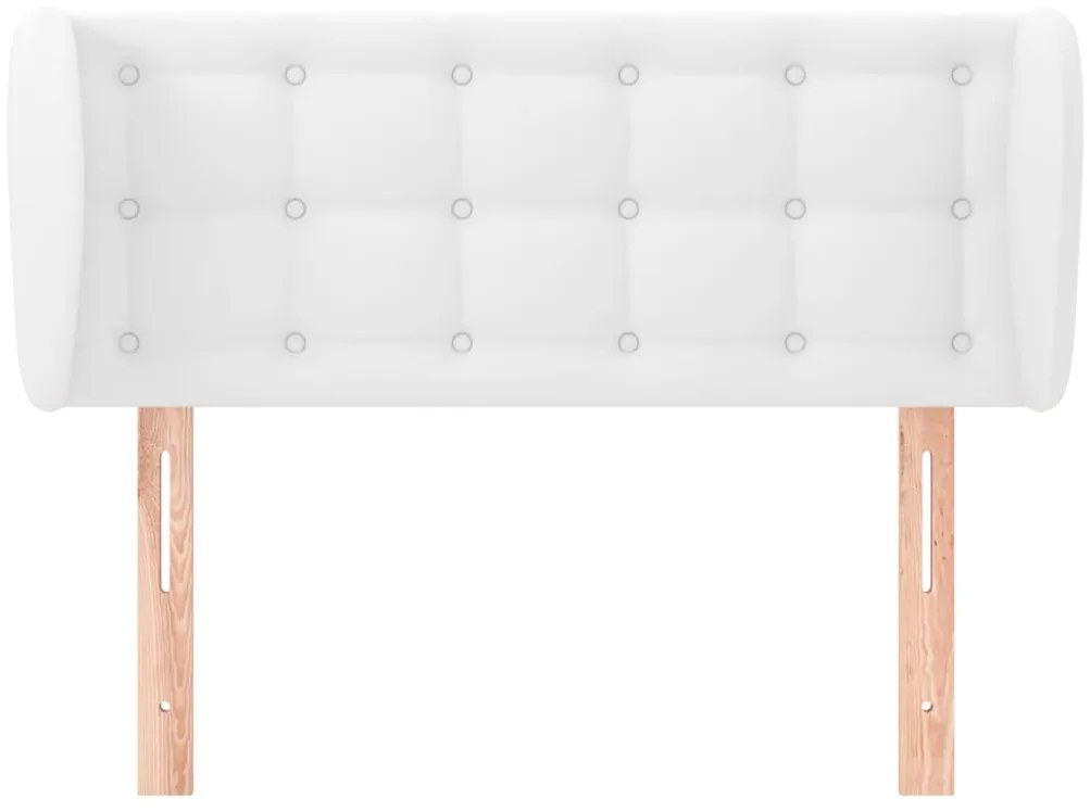 Cabeceira cama c/ abas couro artificial 103x23x78/88 cm branco