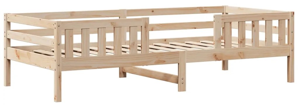 Conjunto de cama e banco com telhado 80x200 cm pinho maciço