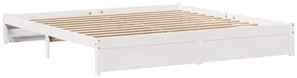 Cama sem colchão 180x200 cm madeira de pinho maciça branco