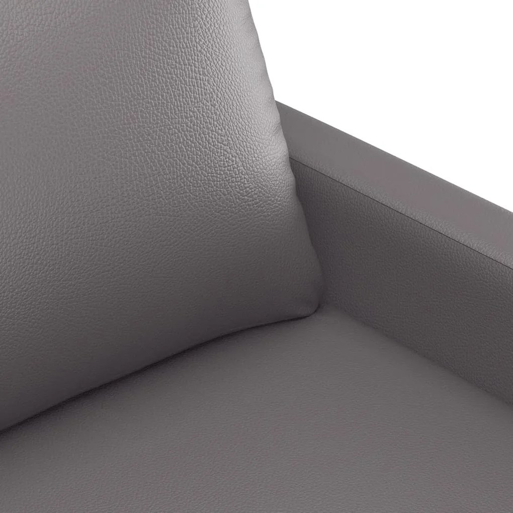 Sofá de 2 lugares 120 cm couro artificial cinza