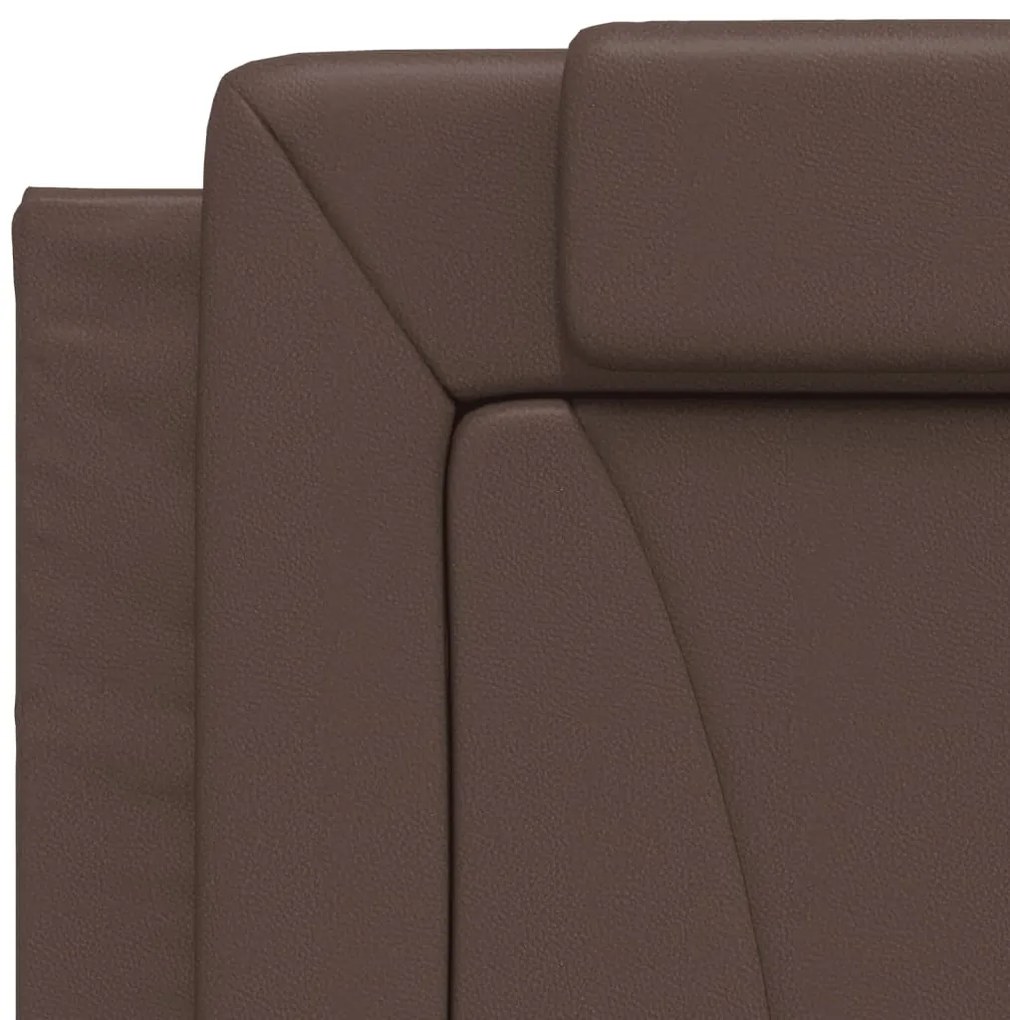 Cama com colchão 90x200 cm couro artificial castanho