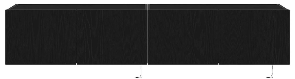 Armários de TV vidaXL com luzes LED 2 pcs Preto Carvalho 80x35x31 cm