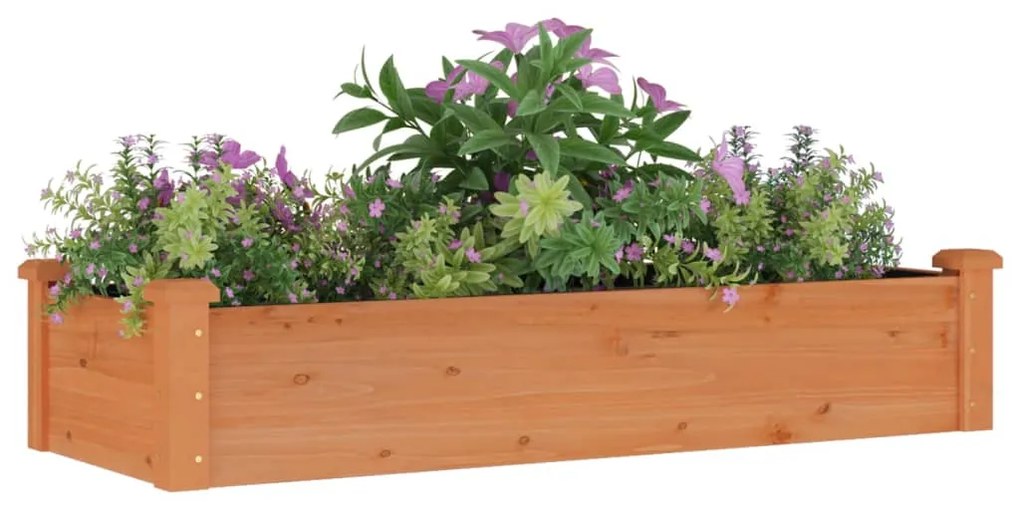 Canteiro elevado c/ forro 120x45x25 cm abeto maciço castanho