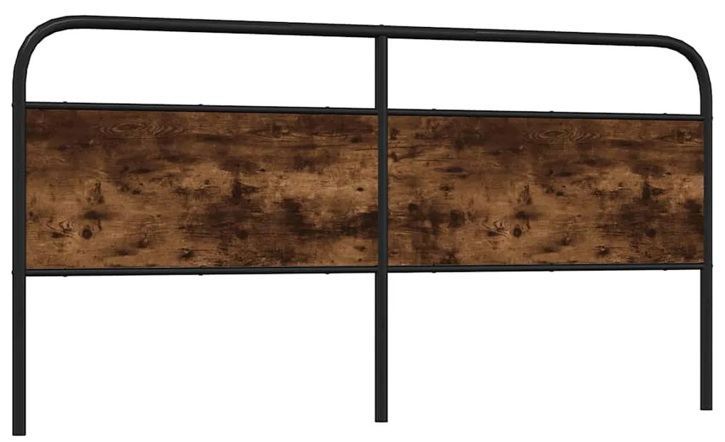 Cabeceira de cama 200 cm derivados madeira/aço carvalho fumado