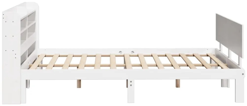 Estrutura cama c/ cabeceira 120x190 cm pinho maciço branco