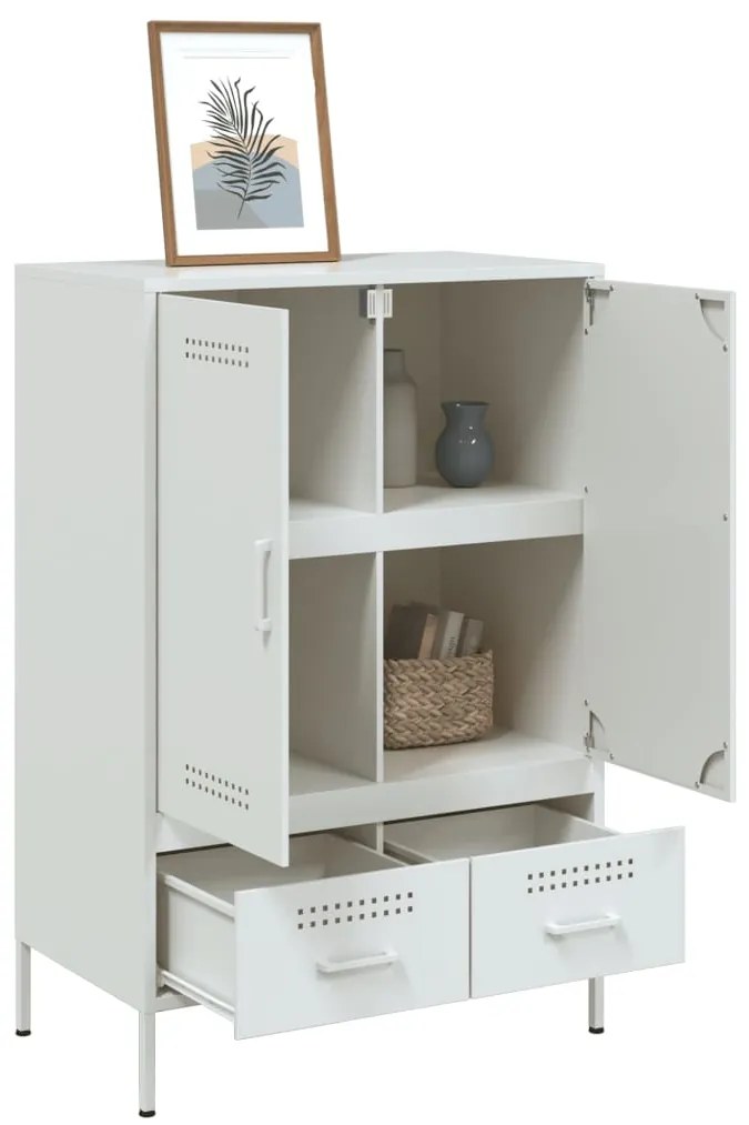 Móvel alto 68x39x101,5 cm aço branco