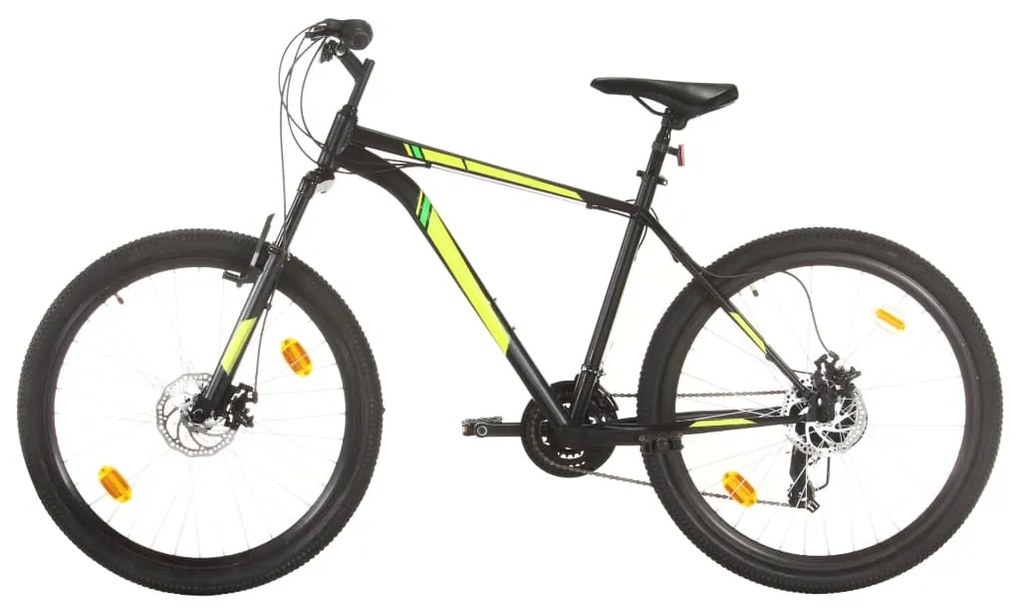 3067220 vidaXL Bicicleta de montanha 21 velocidades roda 27,5" 42 cm preto