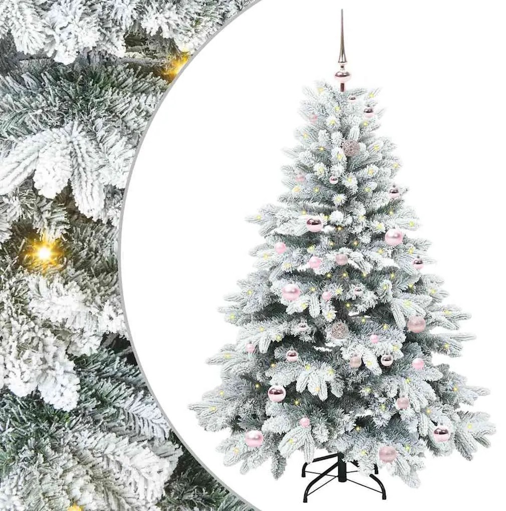 vidaXL Árvore de Natal Artificial com 150 LEDs Branco 150 cm PE e PVC