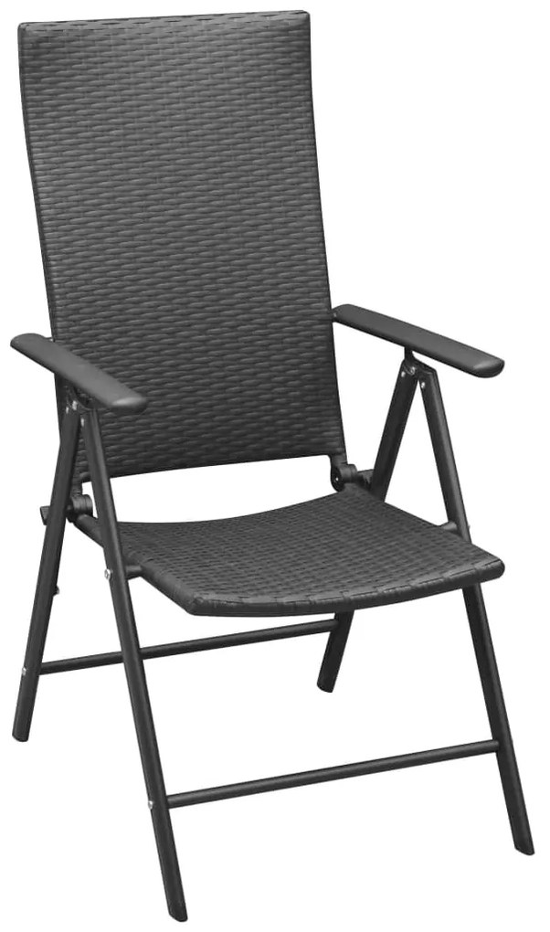 Cadeiras de jardim empilháveis 2 pcs vime PE preto