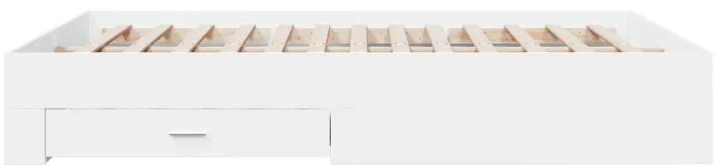 Estrutura de cama c/ gavetas 140x200cm derivados madeira branco