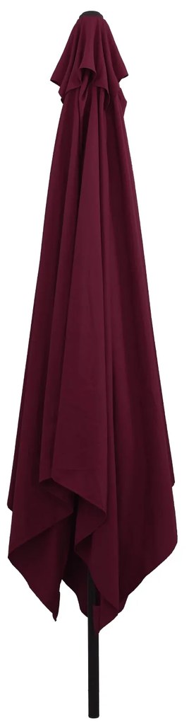 Parasol de Jardim Quadrado vidaXL 295x245 cm Vermelho Bordeaux