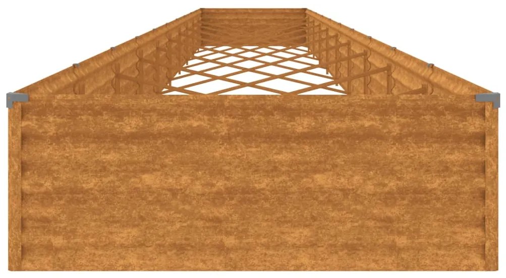 Canteiro elevado de jardim 960x100x36 cm aço corten