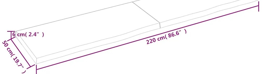 Prateleira de parede 220x50x(2-6) cm carvalho tratado castanho