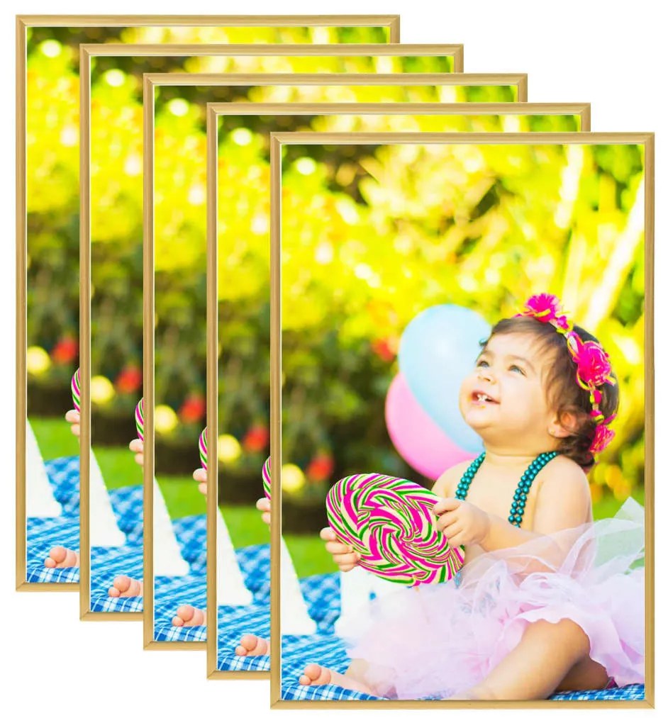 332153 vidaXL Molduras para parede 5 pcs 70x90 cm MDF dourado