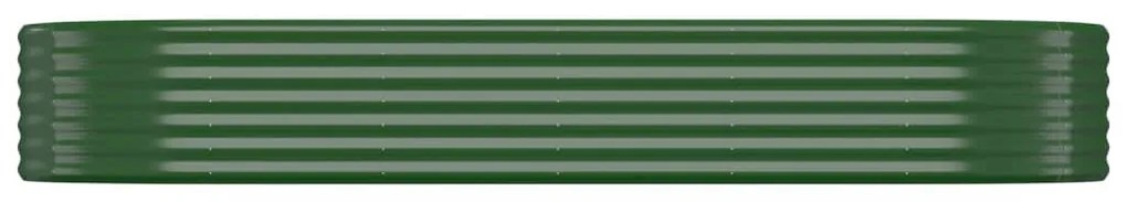 Canteiro elevado jardim 249x100x36 cm aço revestido a pó verde