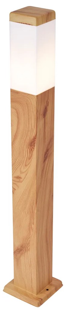 Candeeiro de pé moderno para exterior aço com impressão de madeira 80cm IP44 - Malois Moderno