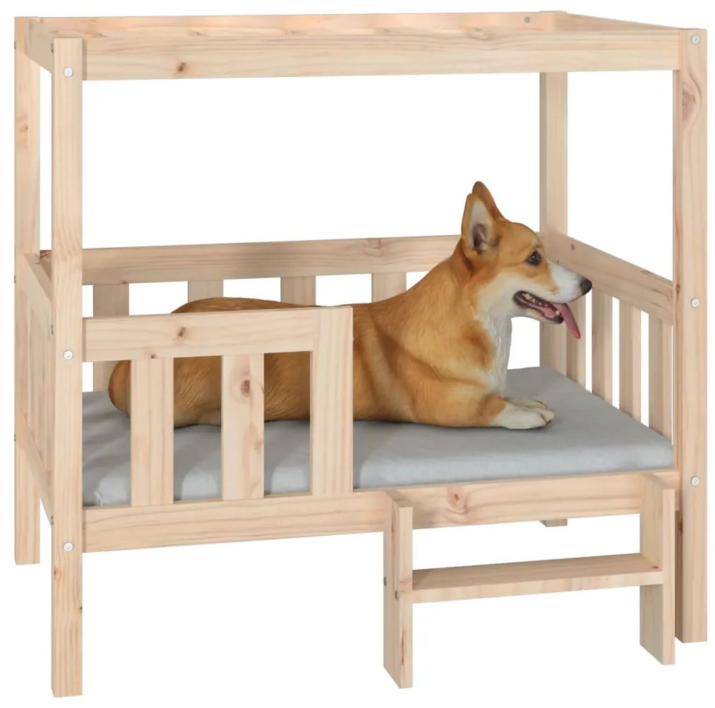 Cama para cães 95,5x73,5x90 cm madeira de pinho maciça