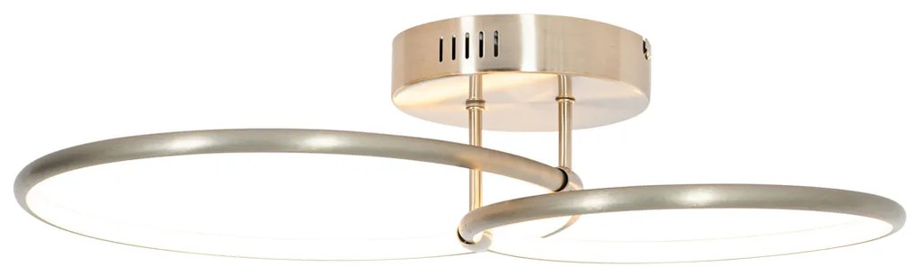 Candeeiro de teto em aço com LED regulável em 3 níveis 2 luzes - Joaniqa Moderno