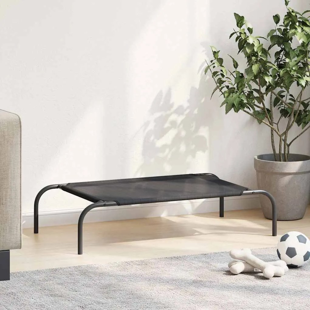 Cama para cães elevada preto S textilene
