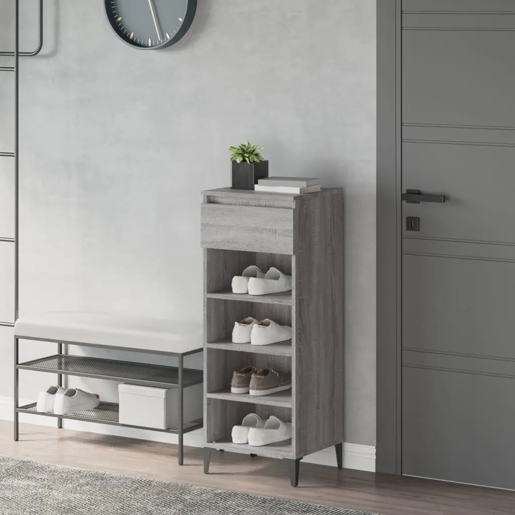 vidaXL Sapateira 40x36x105 cm derivados de madeira cinzento sonoma
