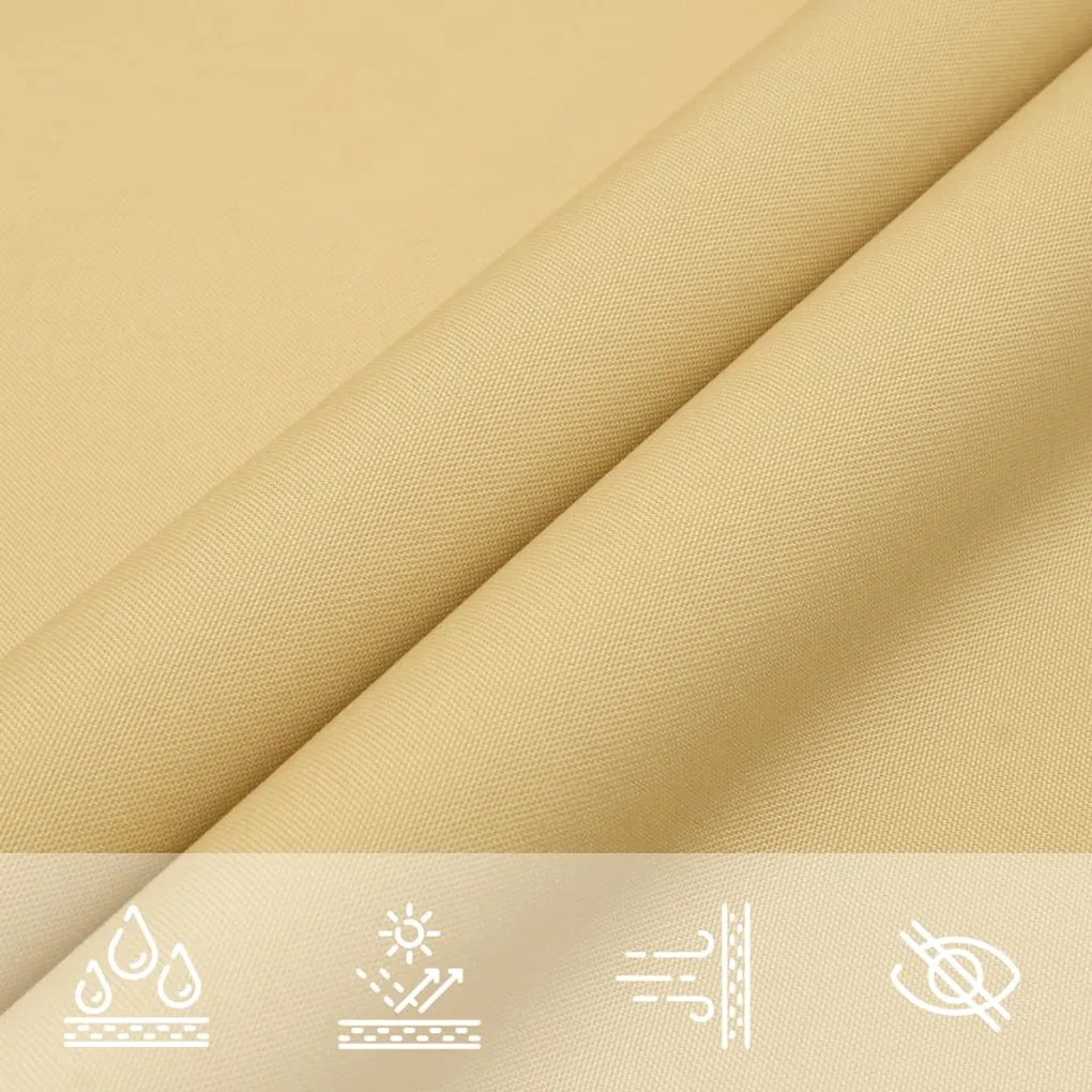 Para-sol estilo vela 2,5x2,5x3,5 m oxford poliéster cor areia