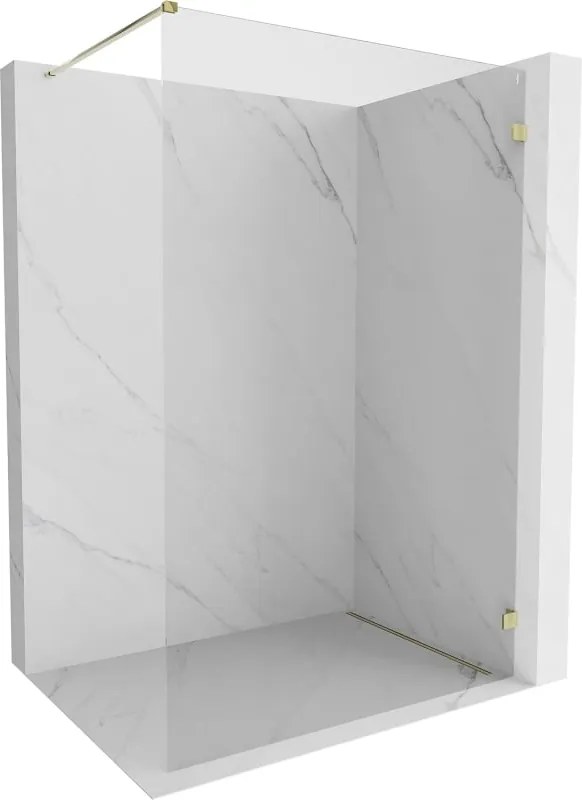 Mexen Lunar parede de duche Walk-in direita 60 x 200 cm, transparente 8 mm, dourada - 830-060-000-50-00-P