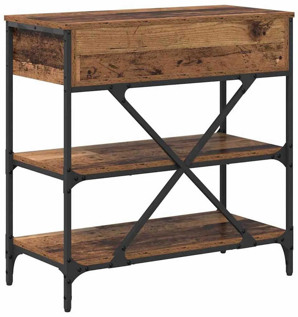 mesa de Console Madeira Velha 75x34.5x75 cm Madeira de Engenharia