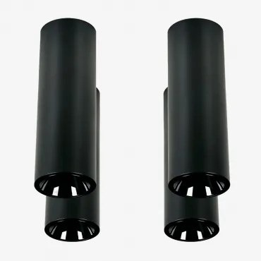 Pack De 4 Apliques De Teto Led De Superfície Redondos Ø5,7 Cm Para Exterior Em Alumínio Luisiana Preto & Branco 3000k & 6 W & 38º - Sklum