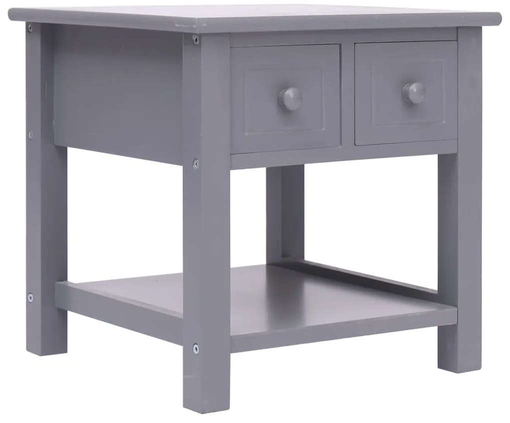 Mesa de apoio 40x40x40 cm madeira de paulownia cinzento