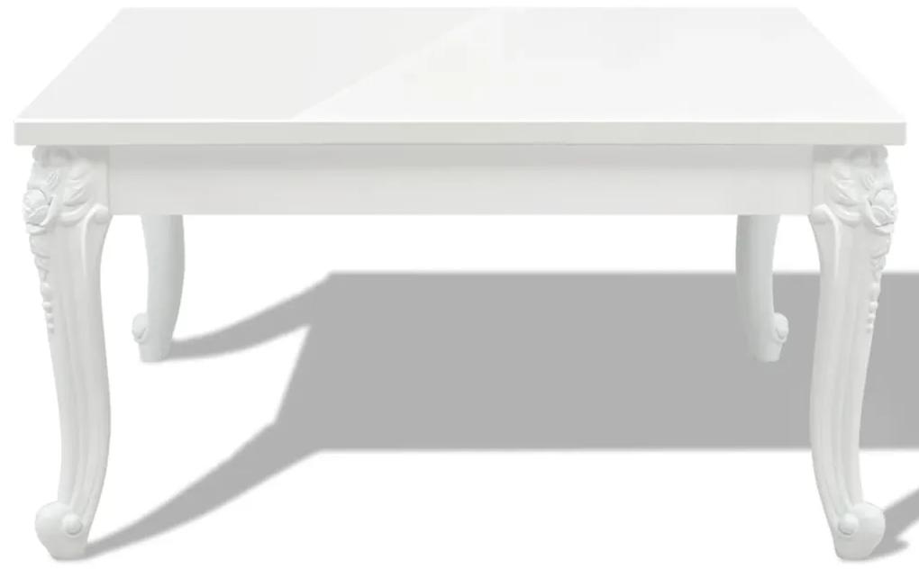 Mesa de centro, 80x80x42 cm, branco brilhante