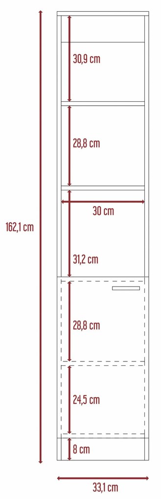 Conjunto Malaga, Armario baixo Casa de Banho Z 44 + Coluna de Casa de Banho, 75.6/162.1 Al cm X 44/44 An cm X 43/35.3 P cm , Duna/Branco