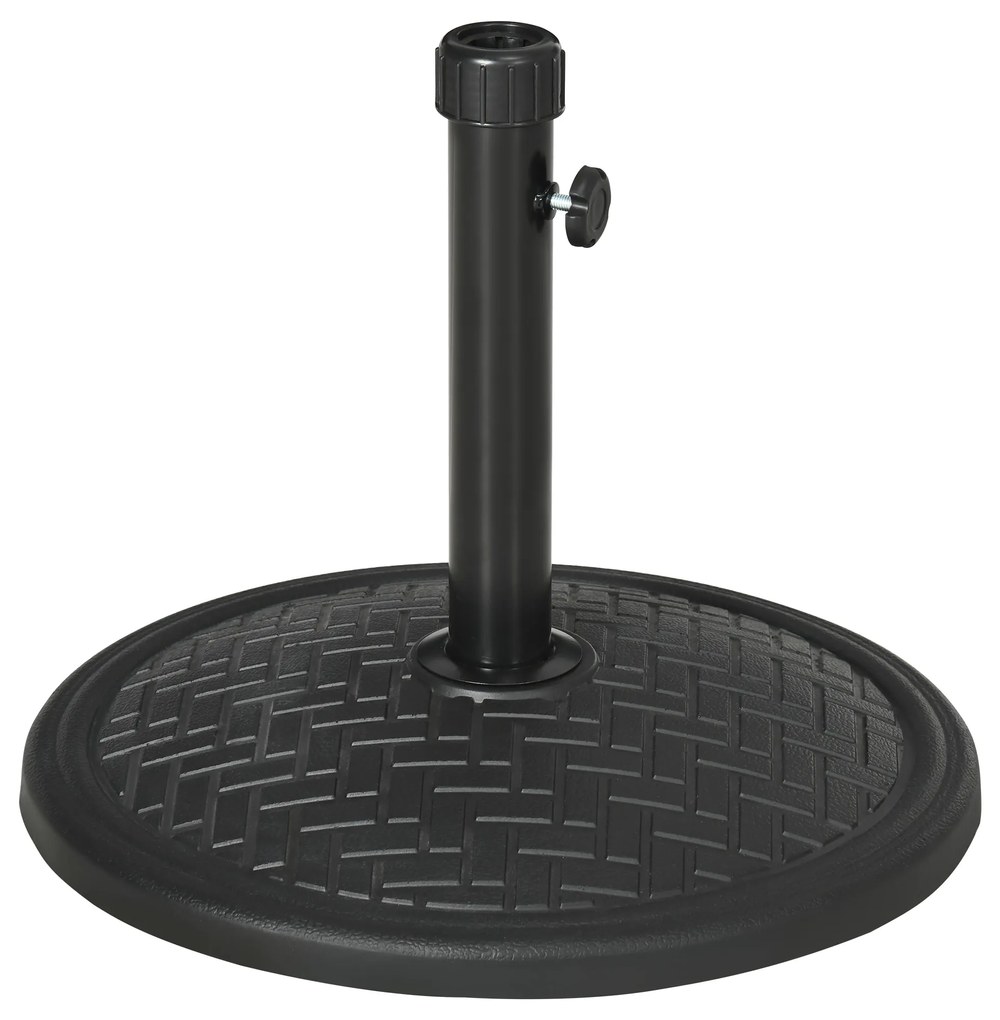 Outsunny Base Guarda-sol Cimento 14 kg Mastros Ø32-38 mm Resistente Durável Ø46x34 cm Preto