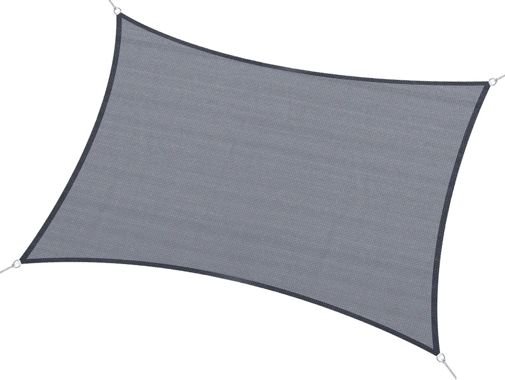 Vela de Sombra Retangular 4x6 m Toldo Vela de HDPE com Anéis de Aço In