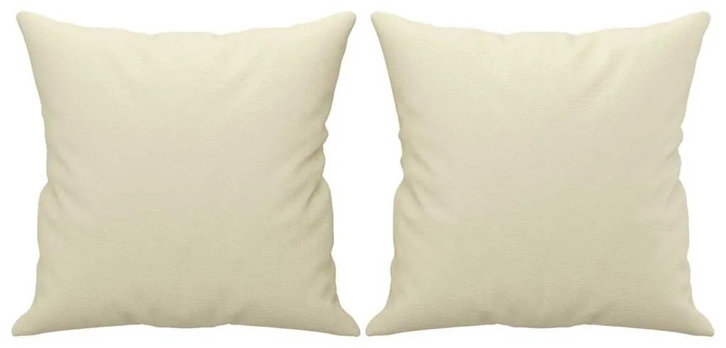 2 pcs conjunto de sofás com almofadas couro artificial creme
