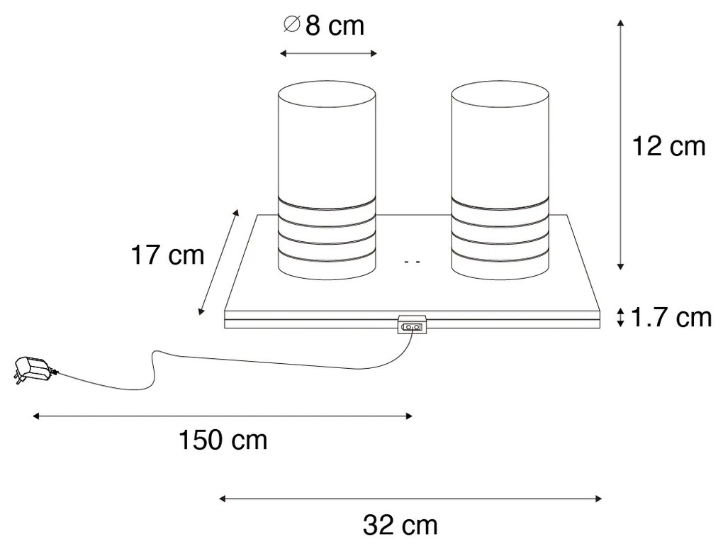 Conjunto de 2 Candeeiros de mesa recarregáveis dourados RGBW - Alessia