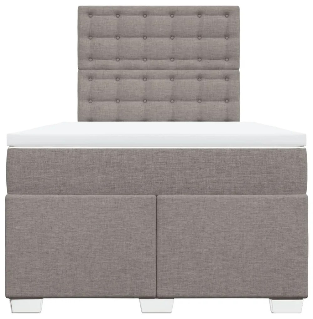 Cama boxspring c/ colchão 120x190cm tecido castanho-acinzentado