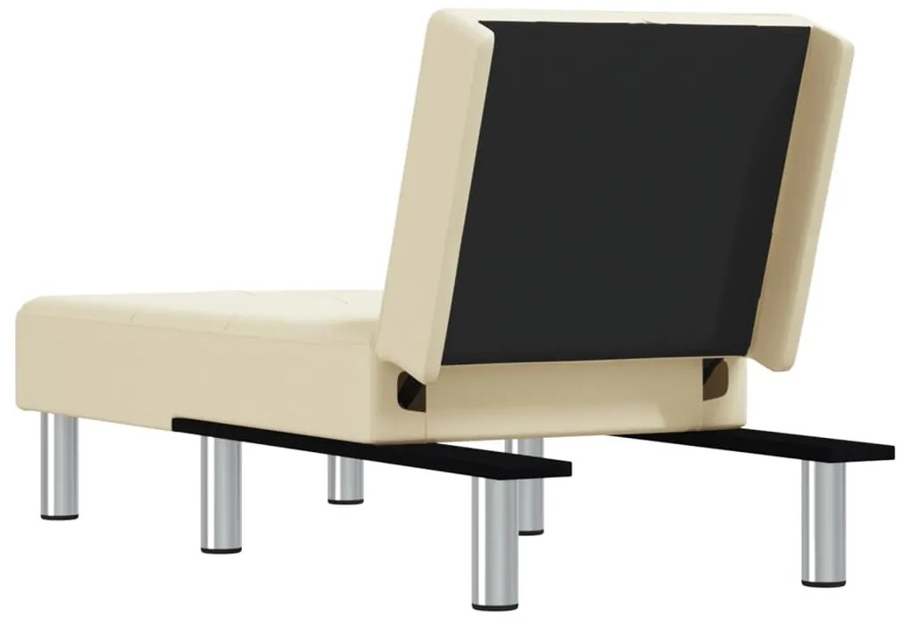 Chaise longue couro artificial cor creme
